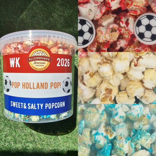 🥈🧡 Oranje WK 2026 Combo Deal – Popcorn & Suikerspin Bundle ⚽🍿