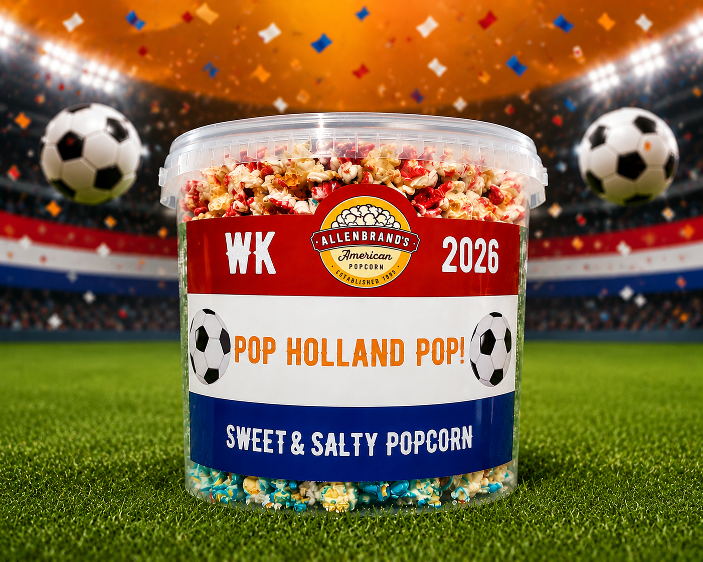 🥇🇳🇱 WK 2026 Sweet & Salty Popcorn Bucket (5,5 Liter) ⚽🍿
